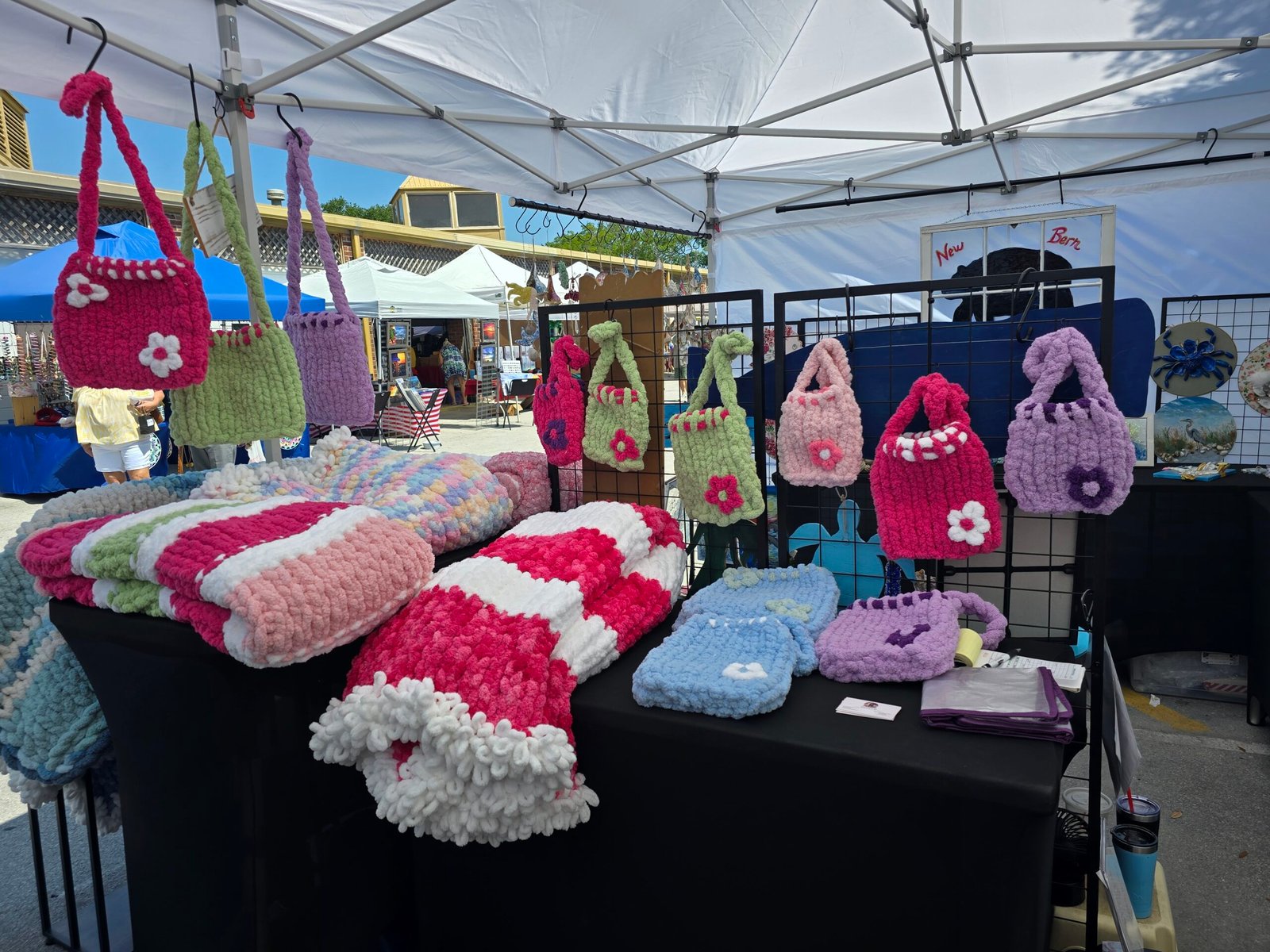Sisters 33 handmade work displayed at the New Bern Farmers Market