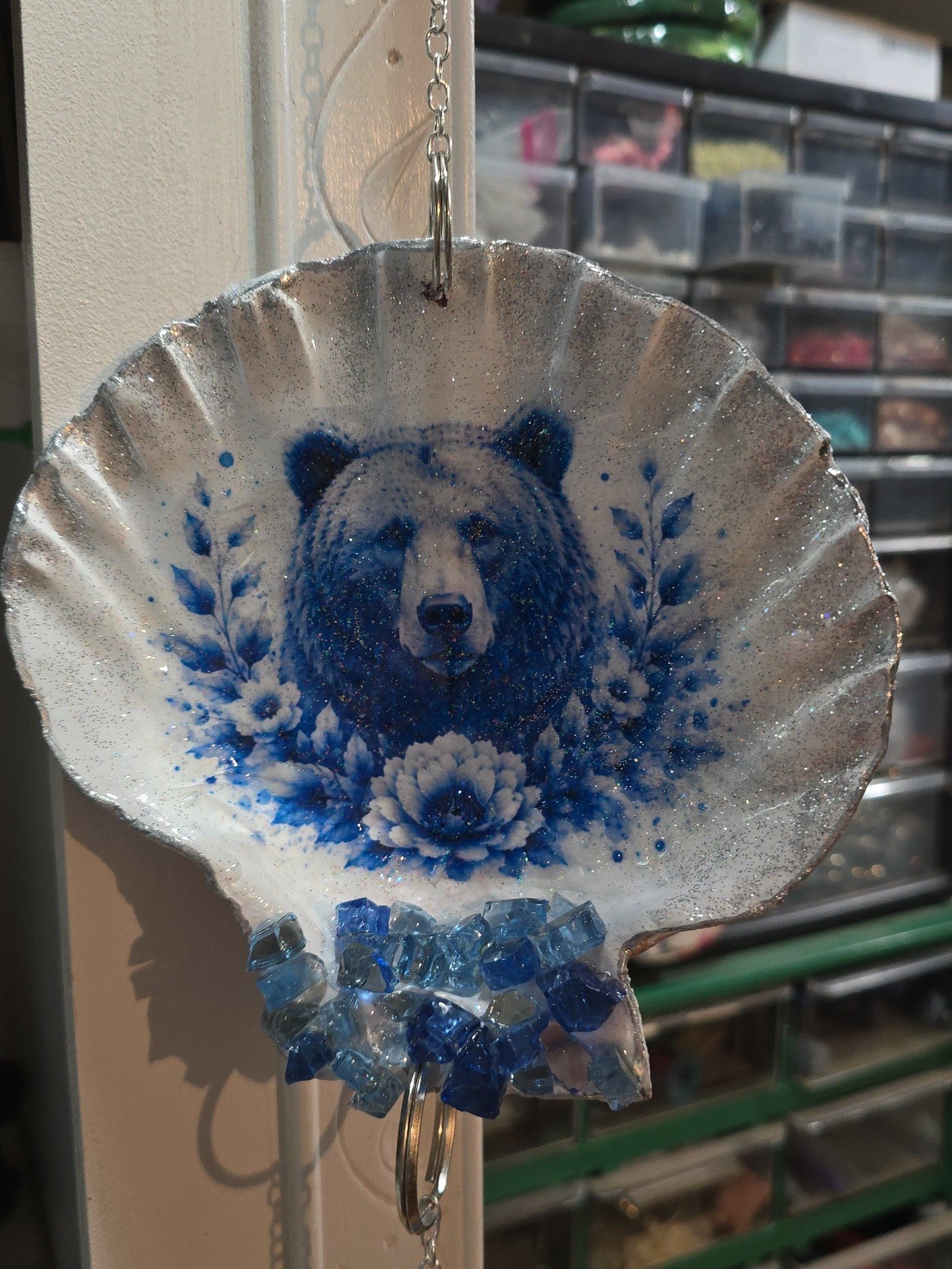 Blue Bear Shell Suncatcher